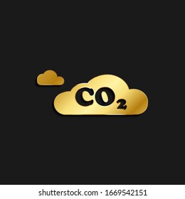 harmful wastes, cloud, gas, air gold icon. Vector illustration of golden dark background