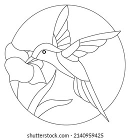 Harming bird coloring page Premium Vector