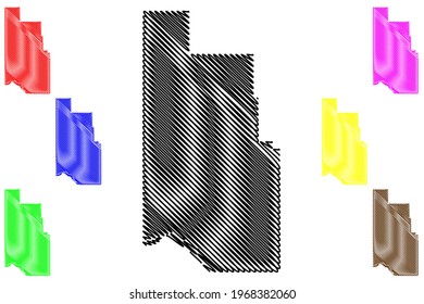 Harmon County, Oklahoma State (U.S. county, United States of America) map vector illustration, scribble sketch Harmon map