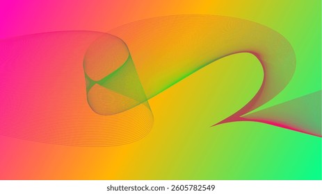 Harmonic Interwoven Lines with Vibrant Colors