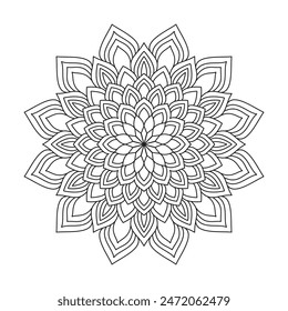 Harmonic ornamental element simple mandala design vector file