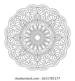 Harmonic ornamental element simple mandala design vector file, simple mandala art, Design for a wallpaper Paint shirt and tile Sticker Design, vector file