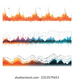 harmonic resonance. Image set capturing the essence of musical waves, showcasing the beauty of sound. flat style, white background