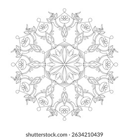 Harmonic Rings Mandala template Coloring Book Page. Easy Mandala Coloring Book Pages for Adults to Relax, Experiences Give Relief. Resizeable Vector File