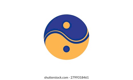 Harmonic yin yang icon representing balance, dualism, and holistic philosophy, perfect for wellness centers, meditation apps, and spiritual branding.