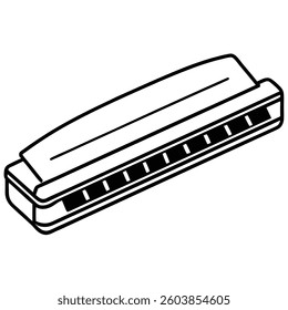 Harmonica flat illutration white background