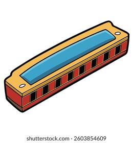 Harmonica flat illutration white background