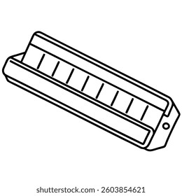 Harmonica flat illutration white background