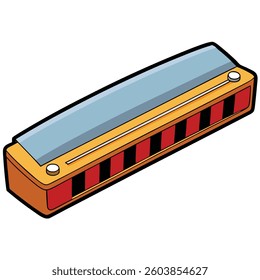 Harmonica flat illutration white background