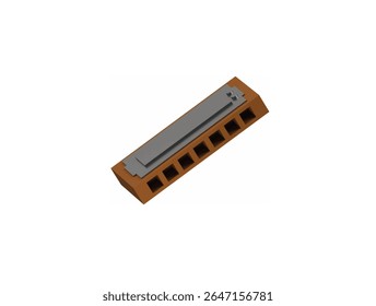 harmonica icon 3d illustration render