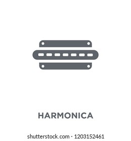 Harmonica icon. Harmonica design concept from Music collection. Simple element vector illustration on white background.