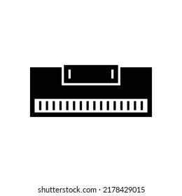 Harmonica icon, full black. Suitable for website, content design, poster, banner, or video editing needs