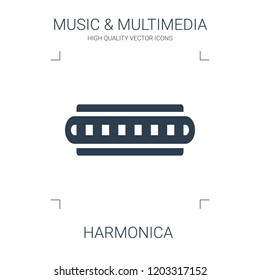 harmonica icon. high quality filled harmonica icon on white background. from music multimedia collection flat trendy vector harmonica symbol. use for web and mobile