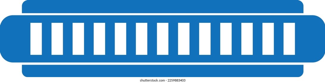 Harmonika-Symbol, Orchester-Instrumentensymbol, blauer Vektorgrafik