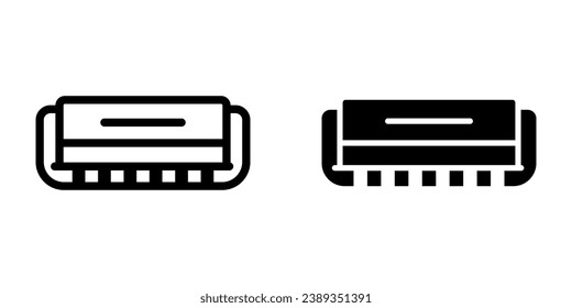 Harmonica-Symbol. Symbol für mobiles Konzept und Webdesign. Vektorgrafik