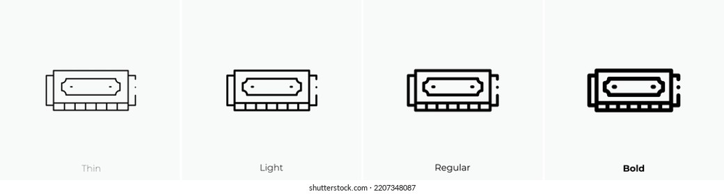 harmonica icon. Thin, Light Regular And Bold style design isolated on white background