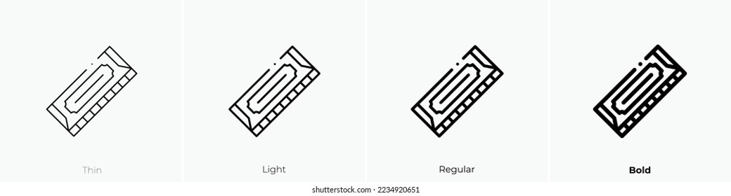 Mundharmonika-Symbol. Thin, hellrosa und feines Design einzeln auf weißem Hintergrund