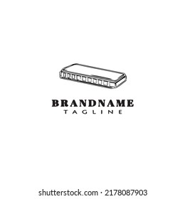 harmonica logo cartoon icon design template black modern isolated vector illustration