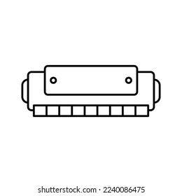 Harmonica Musikinstrument Symbol Design. einzeln auf weißem Hintergrund. Vektorgrafik