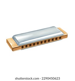 harmonica with style hand drawn digital painting illustration