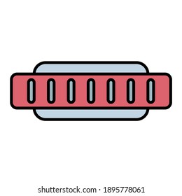 harmonica using soft color and filled line style