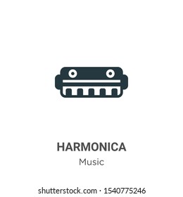 Harmonica vector icon on white background. Flat vector harmonica icon symbol sign from modern music collection for mobile concept and web apps design.