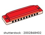 harmonica vector illustration,
isolated on white background.top view