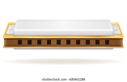 harmonica wind musical instruments stock vector illustration isolated on white background