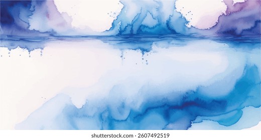 A Harmonious Abstract Background Rendered in Watercolor with Fluid Brushwork, Gently Layering Whispering Blues and Cloudlike Whites to Convey a Sense of Peaceful Movement and Ethereal Grace
