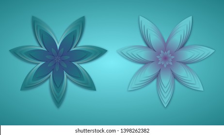 Harmonious abstract flowers for decoration. Vector illustration.