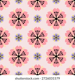 Una disposición armoniosa de flores delicadas forma un patrón intrincado, una fiesta visual de tonos vibrantes y precisión simétrica.