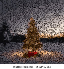 A harmonious blend of colors and shapes picturing christmas celebration