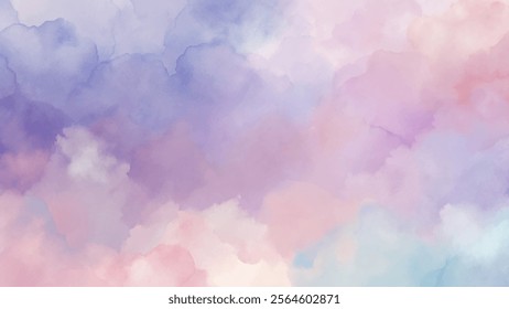 A harmonious blend of pastel colors in a cloud formation, perfect for serene and artistic designs.