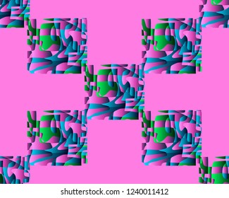 Harmonious forms create a seamless modern ornament.Vector illustration.  