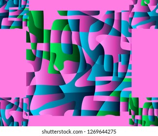 Harmonious forms create a seamless modern ornament.Vector illustration.  