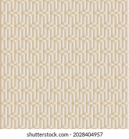 Harmonious geometric pattern. Seamless vector background with gold and cream ornaments. Modern repeat style shape decoration. Abstract square graphic art design for prints, covers, fabrics and textile