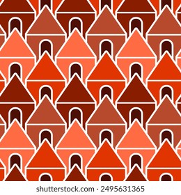 A harmonious geometric pattern of triangles in terracotta and brown. perfect for use in wallpapers, fabrics, or graphic design projects.