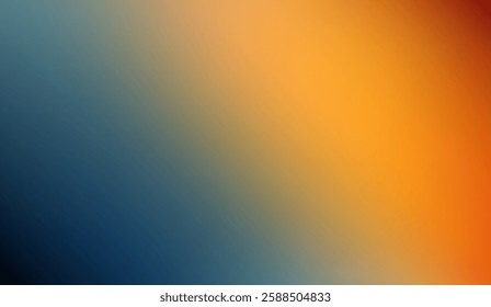 Harmonious gradient transition from deep ocean blue to warm sunset orange evoking a sense of balance and the passage of time or contrasting emotions