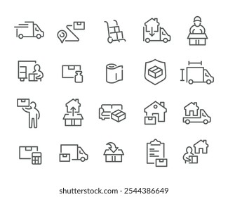 Harmonious Icon Set. Moving and Packing. Ready to Use!