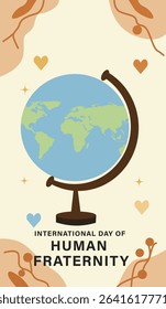 Harmonious International Day of Human Fraternity Illustration with Interlocking Hands