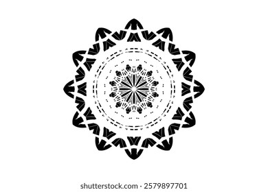 Harmonious Mandala Design with Radiating Creature Heads and Symmetrical Layout	