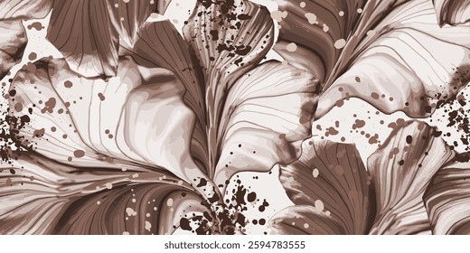 Harmonious and romantic design with seamless floral pattern. Vector illustration