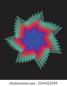 A harmonious star design with a gradient blend of blue and green, perfect for artistic backgrounds or abstract projects.