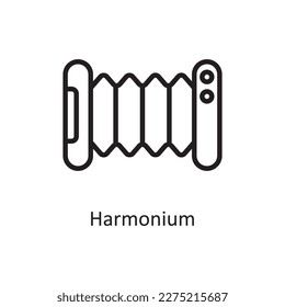 Harmonium Vector Outline icon Design illustration. Music Symbol on White background EPS 10 File