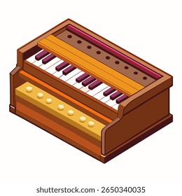 Harmonium white background vector icon
