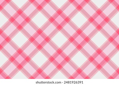 Harmony background texture check, intricate fabric tartan seamless. 1950s pattern vector plaid textile in red and white colors palette.