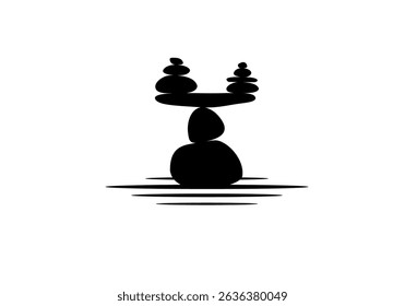 Harmony and balance concept, Simple harmony and balance stone logo design vector illustration. Balance stone design template, balance logo icon	