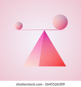 Harmonia do equilíbrio de figuras geométricas. Ilustração vetorial. Esboço para criatividade.