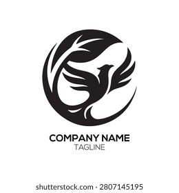 Harmony Bird logo features a graceful, minimalist bird silhouette mid-flight within a circular, balanced frame, symbolizing freedom, peace, and sustainable harmony, perfect for environmental non-profits, wellness and meditation centers, or travel and tourism brands seeking a clean, sophisticated, and uplifting visual identity that communicates movement, poise, and the joy of nature.
