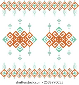 The Harmony Blend pattern combines geometric shapes with natural motifs in soothing and vibrant colors. Ideal for throws, curtains, cushions, wall art, and table runners, adding elegance to any decor